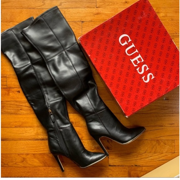 Guess Zionism Faux Leather Over The Knee Boots Size 6.5 - Picture 4 of 8
